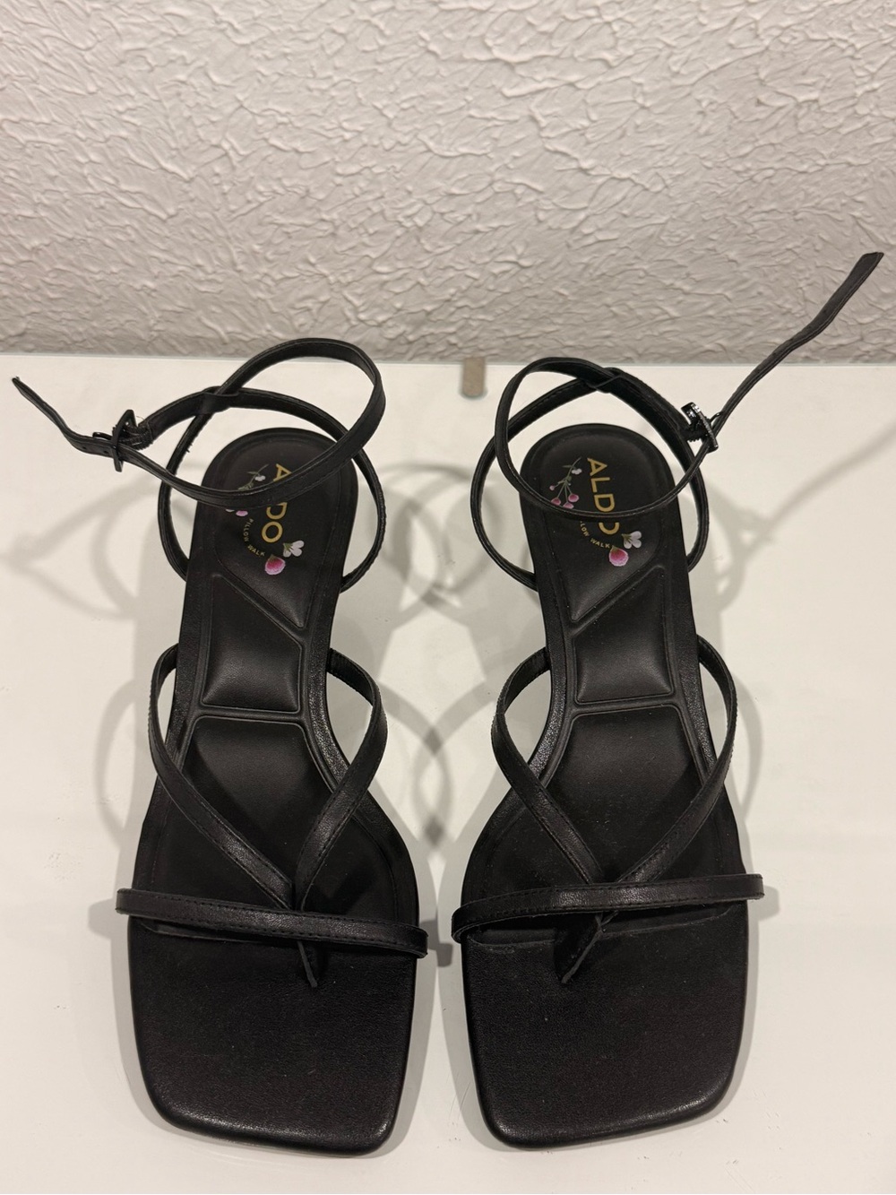 Aldo Lift Heeled Flip Flop Sandals in Black